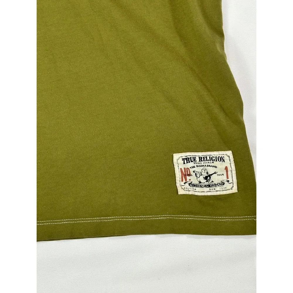 True Religion T Shirt Mens Lover‎ Certified Seed Graphic Olive Green Large